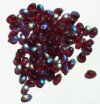 100 4x6mm Transparent Matte Garnet AB Drop Beads